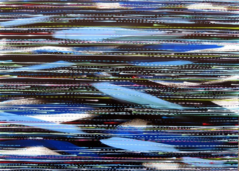 coloured lines 6 2017 50x70  Acryl-Lack auf LW